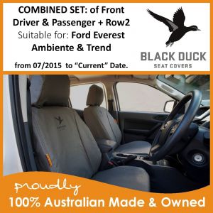 FORD EVEREST - TITANIUM, AMBIENTE & TREND WAGONS - BLACK DUCK SEAT COVERS