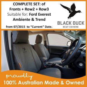 FORD EVEREST - AMBIENTE & TREND WAGONS - BLACK DUCK SEAT COVERS