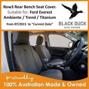 FORD EVEREST - AMBIENTE, TREND & TITANIUM WAGONS - BLACK DUCK SEAT COVERS Row 3.