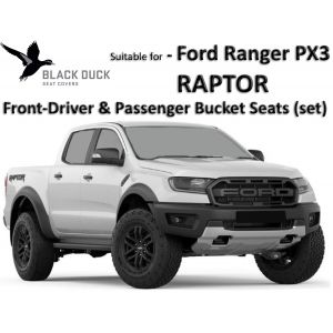 BLACK DUCK Canvas or Denim Seat Covers -  offer maximum protection for your seats and are custom designed to be suitable for FORD RANGER PX3 RAPTOR  Dual Cab Front Seats.