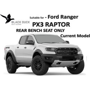 Black Duck Canvas & Denim Seat Covers to fit Ford Ford Ranger PX3 RAPTOR - Dual Cab rear bench seat.