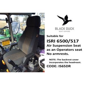 Image shows an ISRI 6500/517 used as an operators seat, Black Duck Canvas or Denim Seat Covers offer maximum protection to your seat and are suitable for ISRI 6500 / 517 Seats