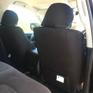 Black Denim shown - Black Duck Seat Covers - offer maximum protection for your seats, they are custom fitting and are suitable for Toyota Landcruiser 200 Series GX & GXL