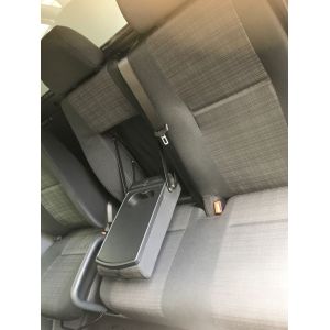 Black Duck Seat Covers to suit Driver Bucket & Passenger 3/4 Bench with embedded drop-down Armrest in the passenger backrest.