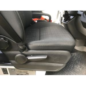 Black Duck Seat Covers to suit Driver Bucket & Passenger 3/4 Bench with embedded drop-down Armrest in the passenger backrest.