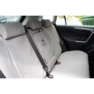 Black Duck Seat Covers to fit REAR BENCH SEAT  suitable for 2019 TOYOTA RAV4 GX/GXL/HYBRID Wagons from 03/2019 onwards Rear seat shown.