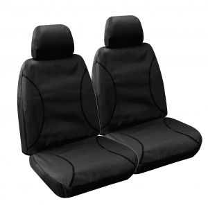 "TRADIES"  BLACK CANVAS SEAT COVERS suitable for TOYOTA HILUX SR and SR5 DUAL CAB - from 7/2015 - CURRENT.
