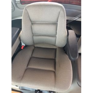 Driver Bucket & Buddy set no head rest CASE IH Headers 2013+ see description, suits machines with Fridge under Buddy Seat  Black Duck™ Canvas Seat Covers (SHOWS OPERATORS SEAT)