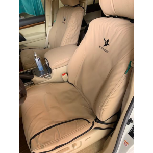 Black Duck Canvas and Black Duck 4 ELEMENTS Seat Covers suitable for Toyota Landcruiser 200 Series SAHARA Wagons. Light Sand Canvas shown.-1