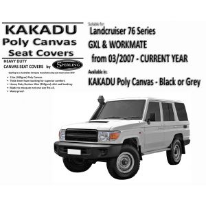 KAKADU  | FOAM BACKED | CANVAS SEAT COVERS suitable for  TOYOTA 76 Series Wagon