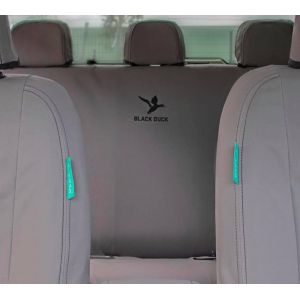 Black Duck® SeatCovers to fit the rear bench seat to suit GWM CANNON UTE . NOTE: this image shows seat covers for the CANNON and CANNON-L which do not have a fold down armrest as in the CANNON-X Dual Cab Rear Bench