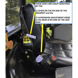Black Duck SeatCovers MANITOU CD25P Forklift with GRAMMER GS12 Suspension seats GS12DR