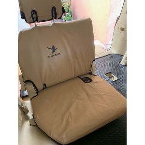 Black Duck Seat Covers - ROW 3 Rear Bench - suitable for TOYOTA LANDCRUISER 200 Series- Altitude, VX & Sahara Wagons., Light Sand Canvas.-2