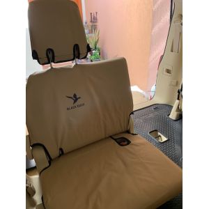 Black Duck Canvas and Black Duck 4 ELEMENTS Seat Covers suitable for Toyota Landcruiser 200 Series SAHARA Wagons. Light Sand Canvas shown.-10