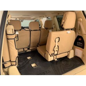 Black Duck Seat Covers - ROW 3 Rear Bench - suitable for TOYOTA LANDCRUISER 200 Series- Altitude, VX & Sahara Wagons., Light Sand Canvas.-4