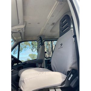 Driver & Passenger Buckets (pair) Iveco Daily Van (4x2 01/2008 - 12/2014) (4x4 01/2008 - 05/2016) Black Duck Canvas Seat Covers.