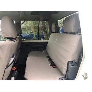 Black Duck Seat Covers - Rear Bench Double Cab - suitable for Toyota Landcruiser VDJ79 Series Workmate GX & GXL - Approx 07/2012+ including the 2017 upgrade model.