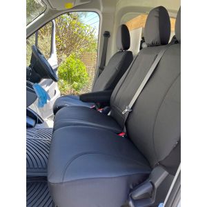 Kakadu Canvas Seat Covers to suit LDV Deliver 9 VAN and Cab Chassis from 2021 onwards.
Black canvas shown.