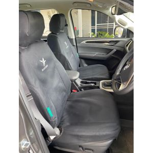 Customer photo of Black 4ELEMENTS BLACK DUCK Seat Covers to suit LDV T60 Dual Cabs