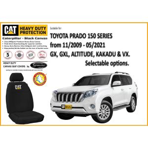 CATERPILLAR - PREMIUM | FOAM BACKED | CANVAS SEAT COVERS suitable for TOYOTA PRADO 150