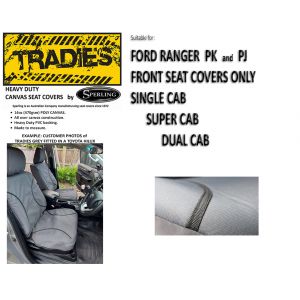 AFFORDABLE TRADIES CANVAS or NEOPRENE SEAT COVERS suitable for FORD RANGER PK & PJ