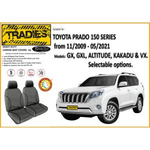 AFFORDALE "TRADIES" Canvas Seat Covers suitable for TOYOTA PRADO 150