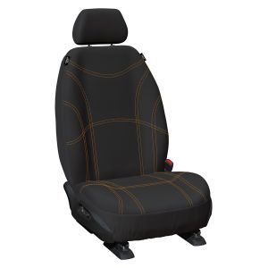 Black with Orange Stitching GETAWAY NEOPRENE SEAT COVERS  to suit GWM CANNON Dual Cab Utes