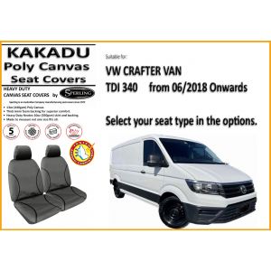 KAKADU CANVAS SEAT COVERS to suit VW CRAFTER TDI 340 VANS and CAB CHASSIS  from 06/2018 onwards