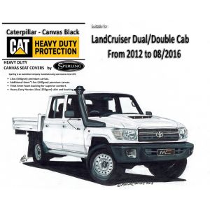 Custom-fit CAT CANVAS SEAT COVERS offer MAXIMUM protection for the seats in your LANDCRUISER 79 series VDJ79 DUAL CAB ute.