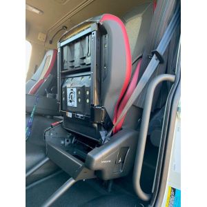 PASSENGER ONLY Hi-back bucket seat - no suspension - seat belt fixed to cab wall - has fold up seat base. Black Duck Canvas Seat Covers