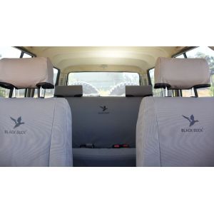 Black Duck Seat Covers - COMBINED SET - Front Driver & Passenger Bucket + Rear Bench Seat - suitable for L/Cruiser 60 SERIES GXL