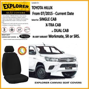 EXPLORER - PREMIUM | FOAM BACKED | CANVAS SEAT COVERS suitable for TOYOTA HILUX from 10/2015 - current model