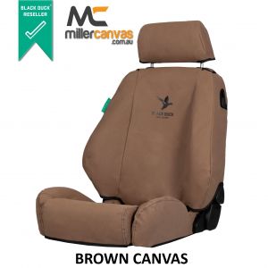 Black Duck SeatCovers Suitable for TOYOTA HILUX GR SPORT - BROWN CANVAS