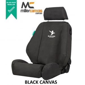 Black Duck SeatCovers Suitable for TOYOTA HILUX GR SPORT - BLACK CANVAS.