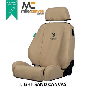 Black Duck SeatCovers Suitable for TOYOTA HILUX GR SPORT - LIGHT SAND CANVAS.