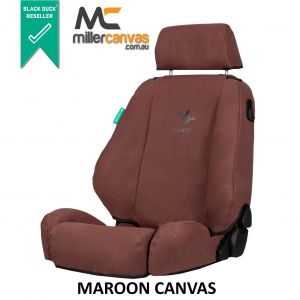 Black Duck SeatCovers Suitable for TOYOTA HILUX GR SPORT - MARROON CANVAS