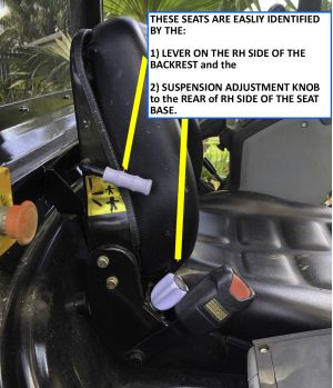 Black Duck SeatCovers MANITOU CD25P Forklift with GRAMMER GS12 Suspension seats GS12DR