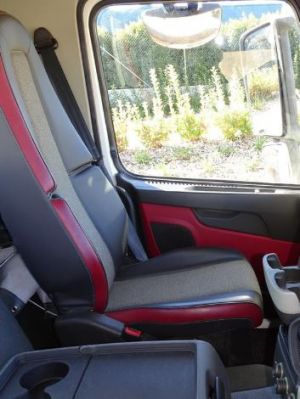 PASSENGER ONLY Hi-back bucket seat - no suspension - seat belt fixed to cab wall - has fold up seat base. Black Duck Canvas Seat Covers