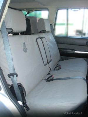 Black Duck® SeatCovers Row Two Rear Bench 50/50 split with Armrest Cover Nissan Patrol WAGONS from 10/2004 -04/2016.