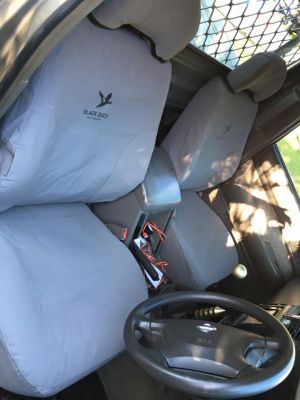 Black Duck Seat Covers to fit Nissan Patrol Ute GU Y61.
