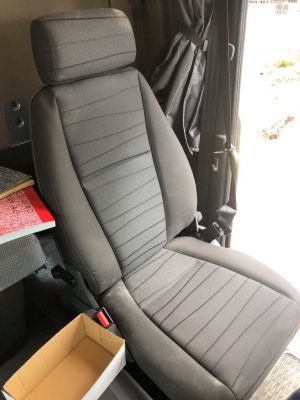 Black Duck Seat Covers - Driver Hiback Bucket seat with integrated seatbelt on driver ONLY (HAS HORIZONTAL SLOT ) with microphone & DUAL Armrests - Passenger bucket seat with separate headrest and seat belt attached to cabin wall with Fold-up Seat Base.