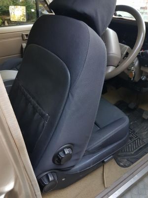 Black Duck seat covers - Driver & Passenger Buckets (pair) Ford  Falcon FG Ute  XL & FG Sedan XT ONLY.
SHOWS SEATS FITTED TO A LANDCRUISER.