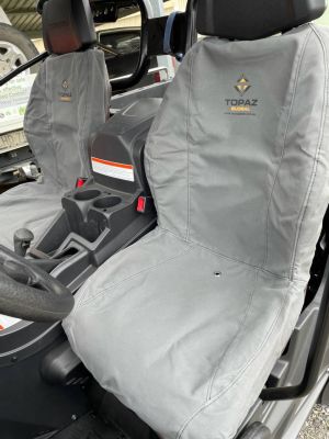Miller Canvas is a specialist online retailer of Canvas seat covers to fit CF Moto  UTV U550 freshly fitted covers still showing the packaging wrinkles.
