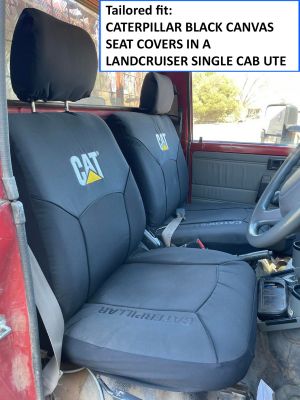 Custom-fit CAT CANVAS SEAT COVERS offer MAXIMUM protection for the seats in your LANDCRUISER 79 series VDJ79 SINGLE CAB CAB ute.