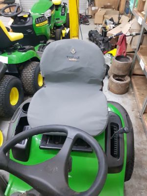 Heavy Duty Canvas Seat Covers to suit John Deere Ride On Mowers including X350 and X570  view of actual cover.