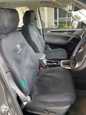 Customer photo of Black 4ELEMENTS BLACK DUCK Seat Covers to suit LDV T60 Dual Cabs