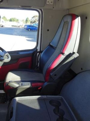 PASSENGER ONLY Hi-back bucket seat - no suspension - seat belt fixed to cab wall - has fold up seat base. Black Duck Canvas Seat Covers