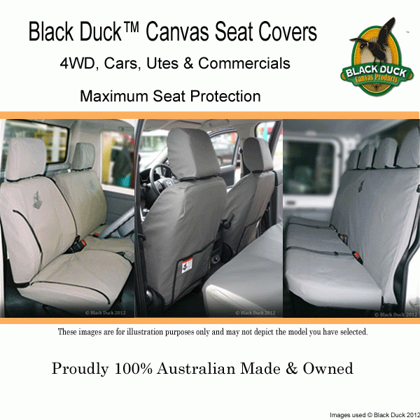 Black Duck™ Canvas Seat Covers Dual Cab Complete suitable for Toyota